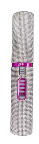Silver Rhinestone Wireless Mini Flat Iron